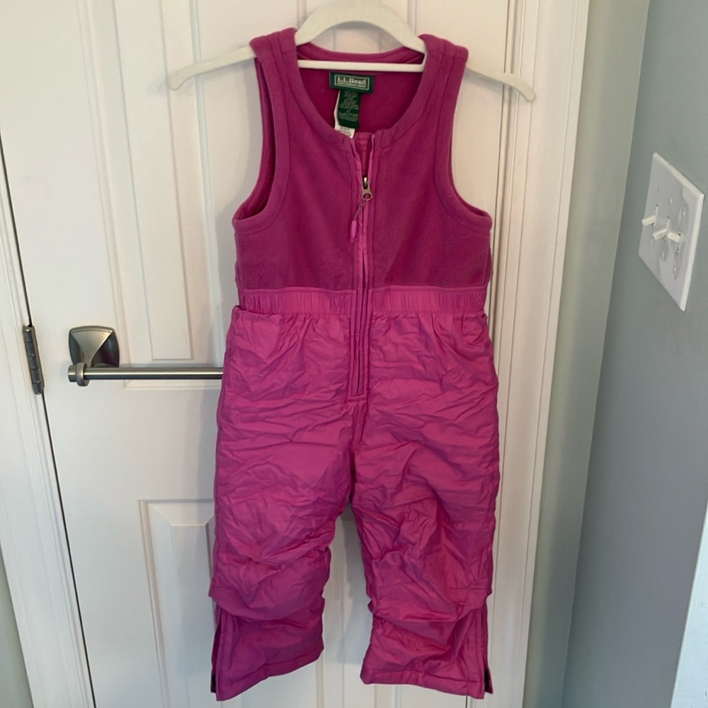 L.L. Bean Kids Pink Snow Bib